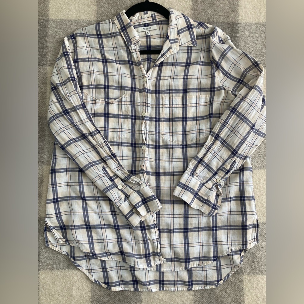 Madewell Plaid Button Down, Size S